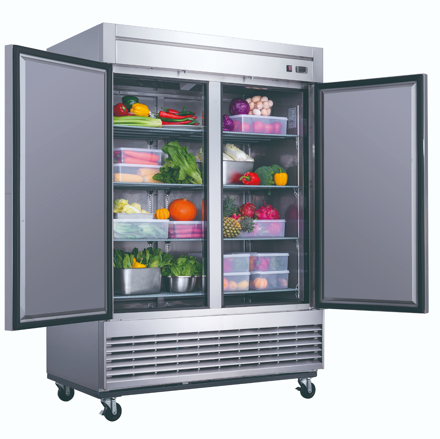 D55R Refrigerador Comercial de 2 Puertas en Acero Inoxidable